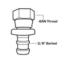 thumbnail image 3 of GlowShift -6 AN x 3/8" Barbed Push-On Hose Fitting, 3 of 3