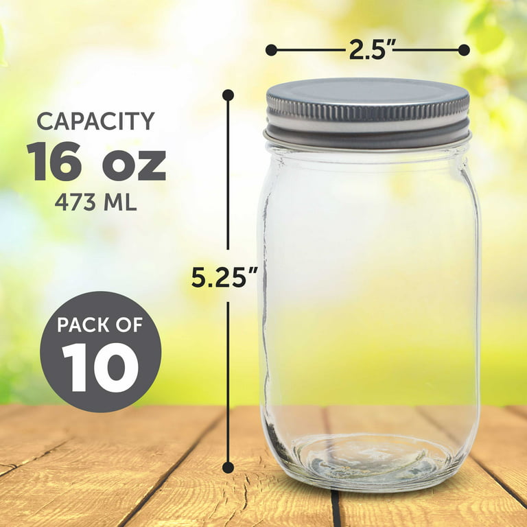 16 oz Clear Glass Straight Sided Jars (Bulk)