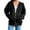 Black, variant on Charmgo Hoodies for Women, Women's Solid Color Hooded Plush Sweater Long Sleeve Loose Fit Sports Coat Zip Up Hoodie Women, Black Hoodies for Women L