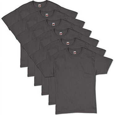 Hanes Men's ComfortSoft Short Sleeve T-Shirt 6 Pack, Smoke Gray, L