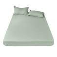 thumbnail image 1 of Bed Sheet Sets Cozival Solid Color Yarn-Dyed Bedding Set, Includes 1 Flat Sheet And 2 Standard Pillowcases, Breathable And Soft for All-Season Comfort, Multiple Size Options Available, Green, 1 of 5