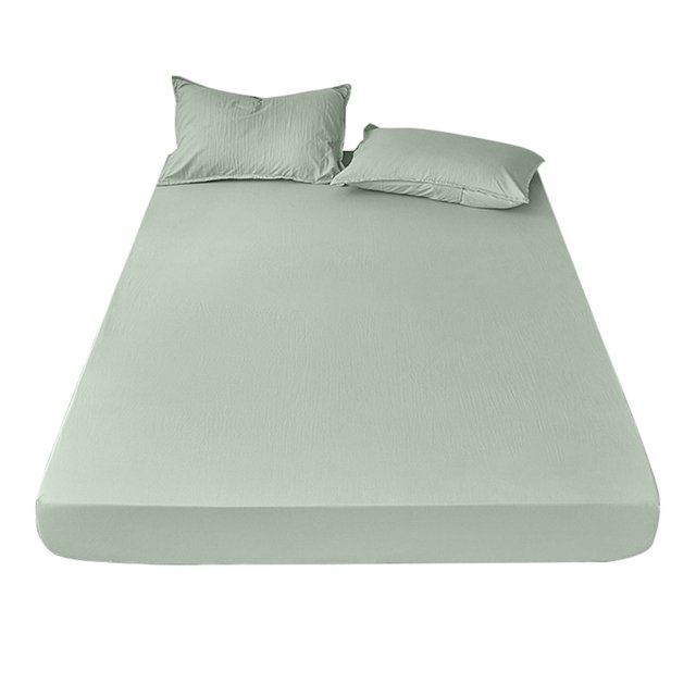 Bed Sheet Sets Cozival Solid Color Yarn-Dyed Bedding Set, Includes 1 Flat Sheet And 2 Standard Pillowcases, Breathable And Soft for All-Season Comfort, Multiple Size Options Available, Green