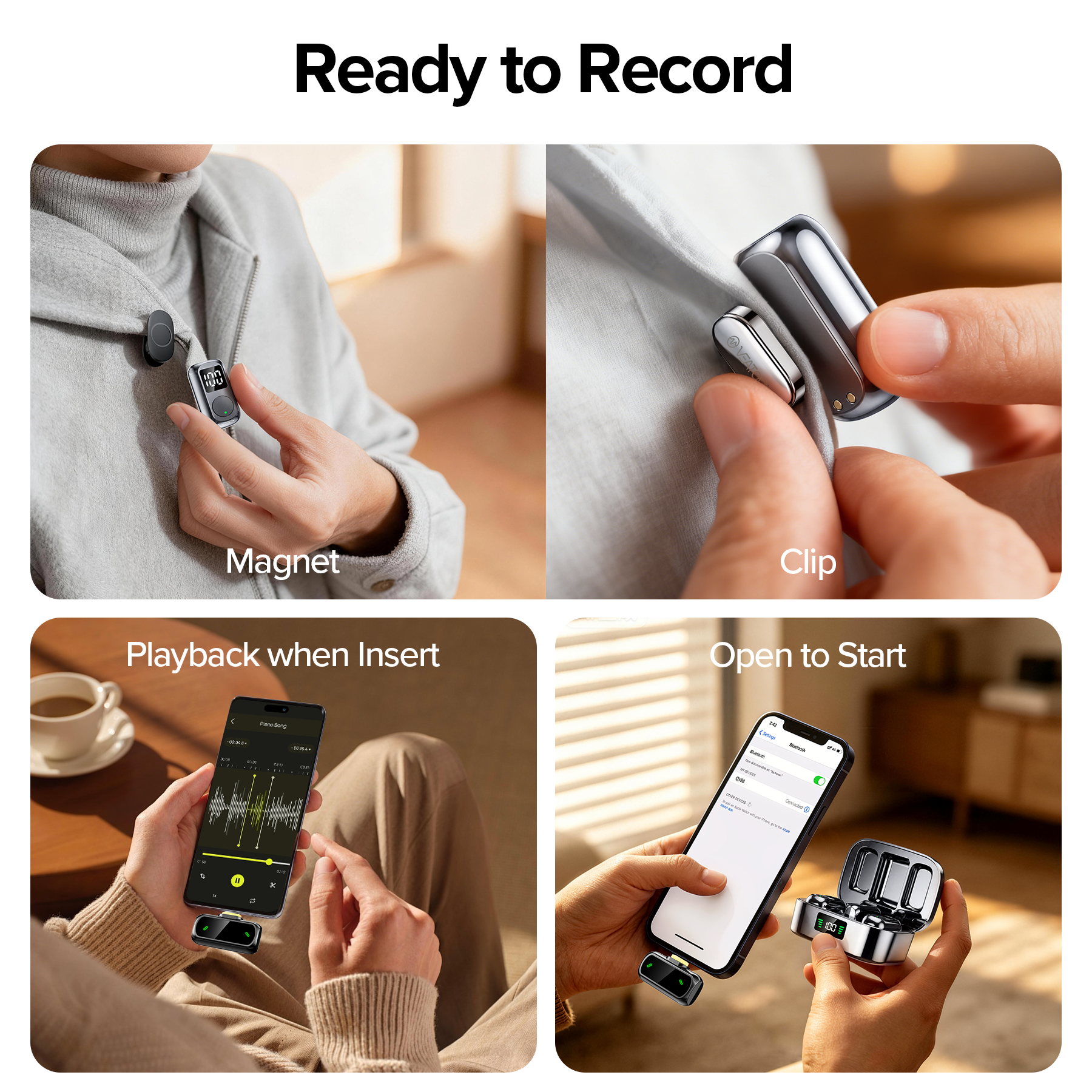 VEAT00L Wireless Lavalier Microphone with 45-Hour Charging Case photo 7