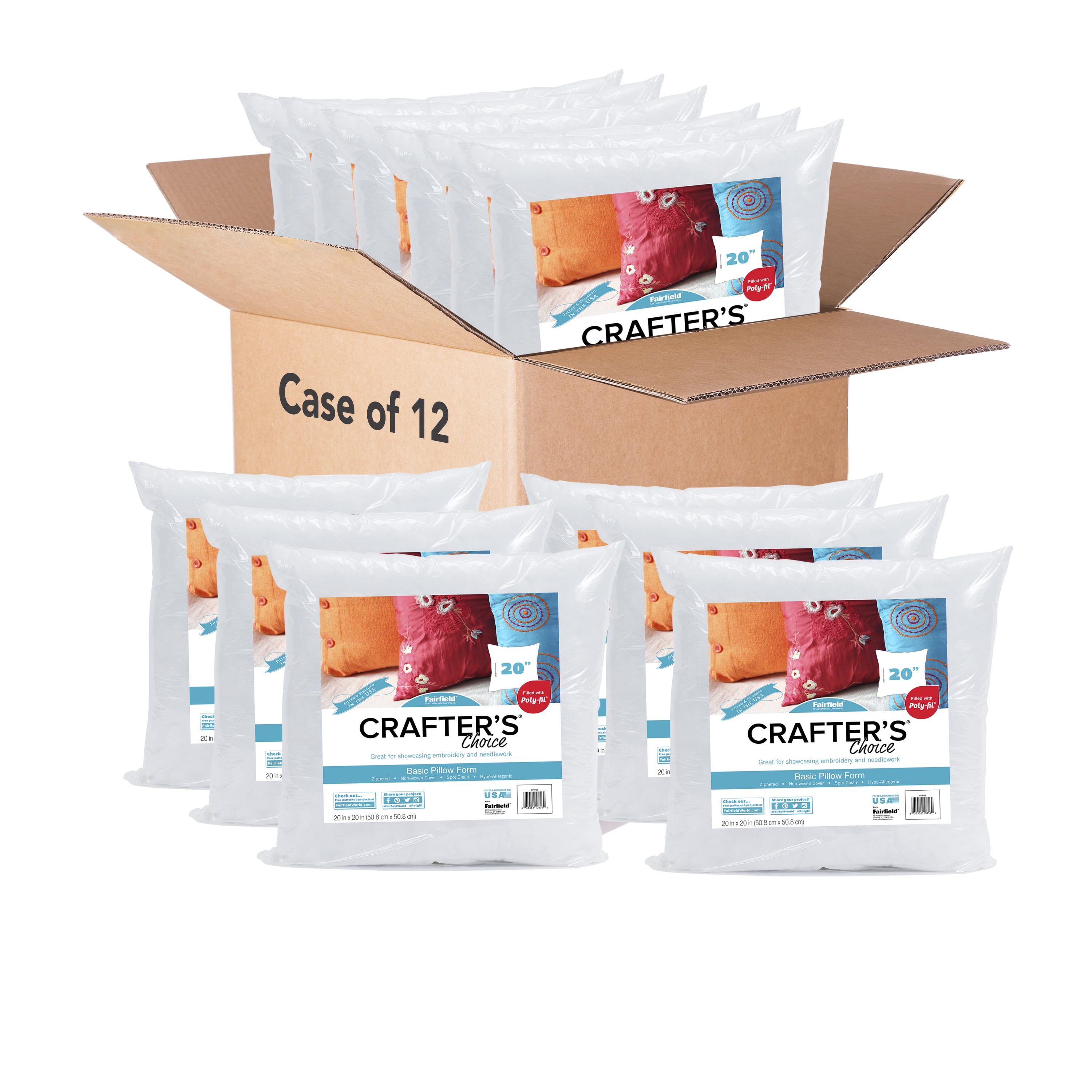 Fairfield Crafter's Choice Decorative Pillow Inserts, 20" x 20" Pack