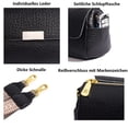thumbnail image 4 of Bolso de hombro de piel con correa ancha para mujer Bolsos modernos negros para mujer Bolso de mano elegante de tamaño mediano, 4 of 6