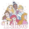 thumbnail image 2 of Girl's Disney Princesses Believe Sparkle Collage  Graphic Tee White Medium, 2 of 4