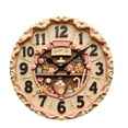 thumbnail image 4 of Reloj de pared decorativo contemporáneo 2D plano diseño vintage funciona con pilas Estilo C, 4 of 6