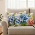thumbnail image 2 of Spring Pastoral Floral Pillow Covers 2 Pack Blue Yellow Flowers Linen Texture Pillowcase Waterproof Outdoor Throw Pillow Cover for Patio Balcony Rectangular Cushion 20”x12”, 2 of 9