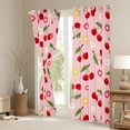 thumbnail image 3 of jejeloiu Cute Cherry Curtains Pack of 2 (42x84 Each),Cartoon Flower Floral Curtains Blackout,Red Green Pink Bedroom Curtains For Girls,Ultra Soft Home Decor, 3 of 6