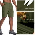 thumbnail image 6 of FEN AI Multi-Pocket Cargo Shorts Men Relaxed Loose Fit Shorts Army Green Outdoor Work Wear Hiking Fishing Shorts w/Belt, 6 of 9
