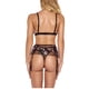 thumbnail image 5 of Conjunto de ropa interior de encaje sexy para mujer Conjunto de lencería de perspectiva Sujetador Tanga Ropa de dormir, L Methold XX000089-03, 5 of 7