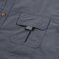 thumbnail image 5 of Men's Outdoor Work Short Sleeve Cargo Shirts UPF 50 Sun Protection Cooling Quick Dry Breathable Lapel Collar Button Down Dual Pocket Tactical Tops for Fishing Hiking Camping Tactical, 5 of 8