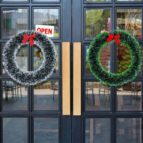 Leodye Christmas Wreaths for Front Door Xmas Art Decorations Thanksgiving Day Indoor Outdoor Home Decorative Wreath Snowflakes Wreaths Wall Window Door Wreath