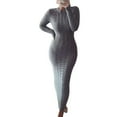 thumbnail image 1 of Nouveau Produit Introduction, Robe Chandail Maxi Chaude à Manches Longues Torsadée Tricotée Automne Hiver pour Femmes, 1 of 6