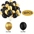 thumbnail image 5 of FH 50pcs for Birthday Decoration Items, Anniversary, Baby Shower, Bachelorette Decorations. Metallic Chrome Balloons for Decorations(Black & Golden), 5 of 6