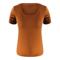 thumbnail image 4 of T Shirts For Women Womens Tops Short Sleeve Scoop Neck Ribbed Knit Fitted Casual Tops Tee Summer Slim Basic Shirts, 4 of 4