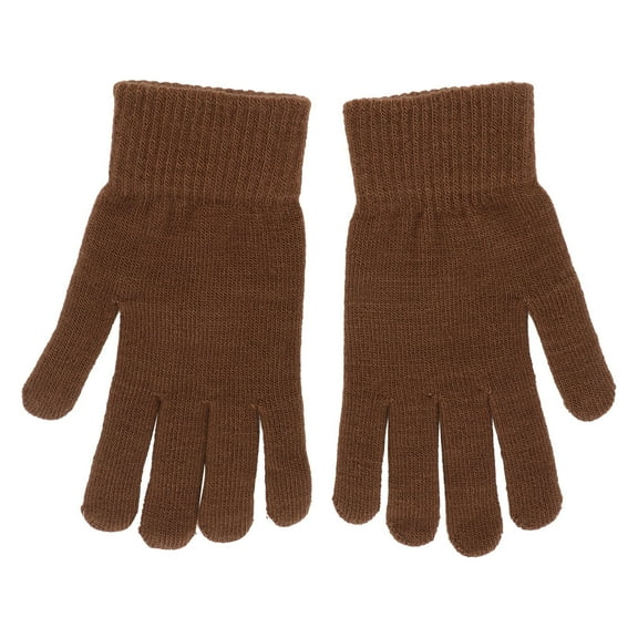 MEIBUTYUP Knit Gloves Adult Winter Warm Coffee Color Durable Comfortable