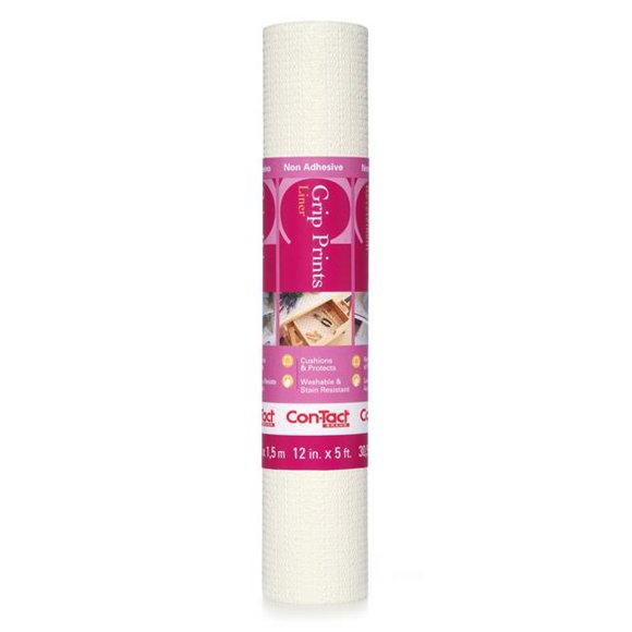 Con-Tact Brand 05F-C6B14-06EC Con-Tact Brand Grip Prints Non-Adhesive Non-Slip Shelf and Drawer Liner- White
