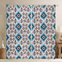 Manfei Hippie Geometric Aztec Black Out Curtains, Tribal Western Bohemian Curtains Pack of 2 (42x63 Each), Mandala Theme Bedroom Curtains, Curtains and Drapes Decor