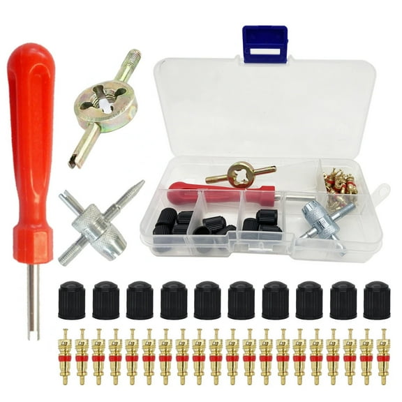 Tire Cores Replacements Tool Set Not Erosion Tires Valves Cores Extractor Manual Repair Tool 33pcs for Vehicles & Bikes