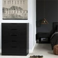 thumbnail image 7 of 5 Drawer Dresser 6 Drawer Double Dresser and Nightstand Bedroom Set in Black Oak, 7 of 7