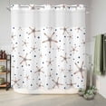 thumbnail image 6 of No Hook Shower Curtain, Starfish Coastal Shower Curtains for Bathroom with See Through Top Window, Summer Nautical Ocean Sea Modern Art Waterproof & Washable Bath Curtain Standard 72"x72", 6 of 9