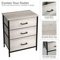 thumbnail image 4 of QRKD Nightstand Dresser with 3 Faux Wood Drawers - Bedside Table Chest with Storage, Steel Frame, Wood Top, Easy Pull Fabric Bins for Bedroom, Living Room, Closet & Dorm Furniture Lamp Stand, 4 of 8