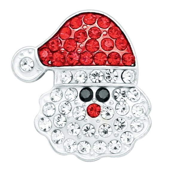 Santa Christmas Rhinestone Snap Jewelry Ginger Charm Button, For Interchangeable DIY Customizable Accessories