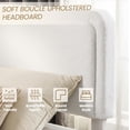 thumbnail image 3 of Cloud Full Bed Frame with Adjustable Headboard, Modern Boucle Fabric Upholstered Platform Bed, Low to Floor, Anti-Collision Soft Rounded Corners, No Box Spring Needed, 3 of 7