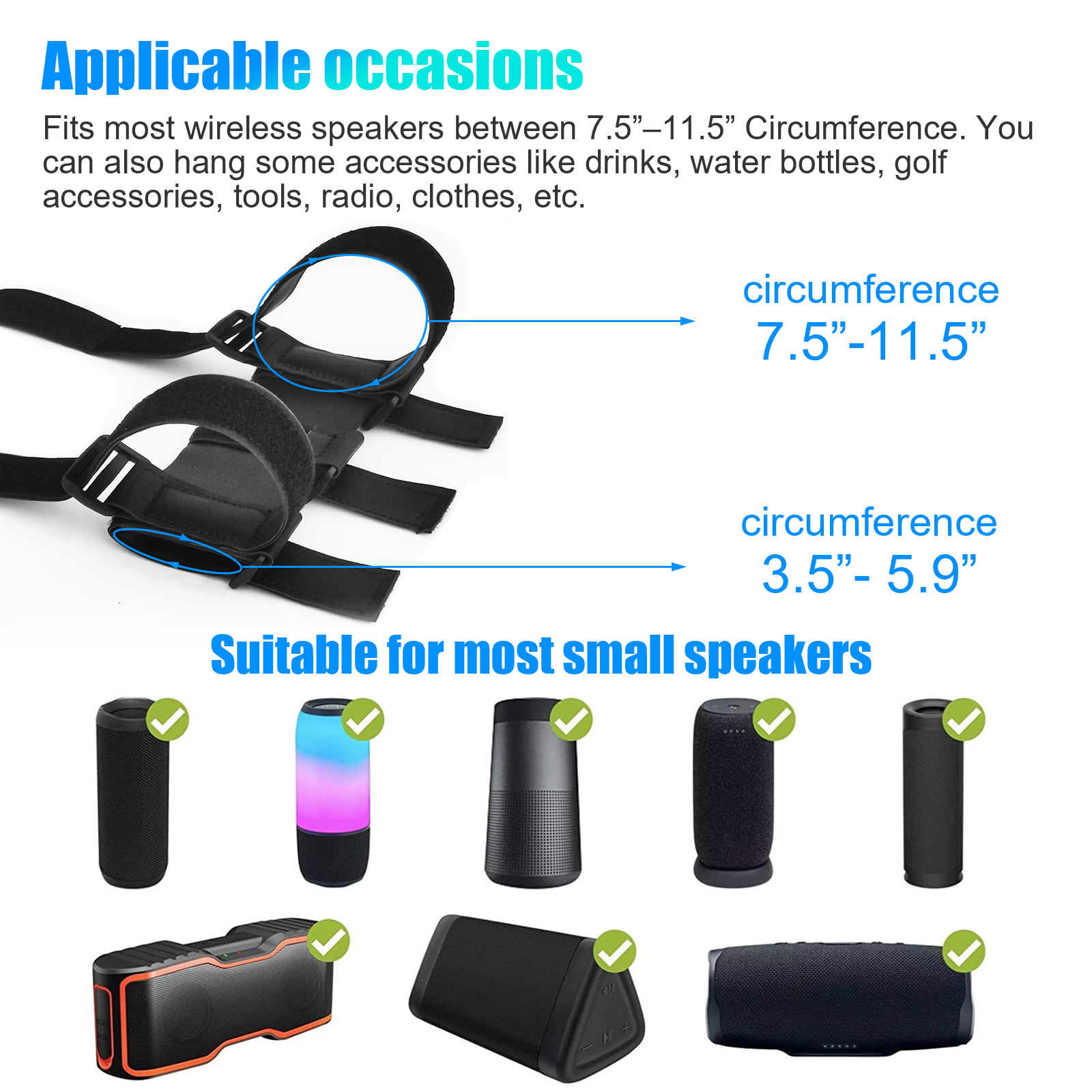 Details about   Bicycle Water Bottle Mount Holder Strap Bluetooth Speaker Mount Fixed-Strap 