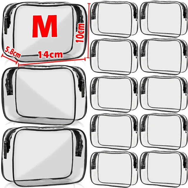 Simple Transparent Cosmetic Bag PVC Waterproof Clear Makeup Storage Case Travel Make Up Organizer Pouch Bath Toiletry Wash Bag DMH