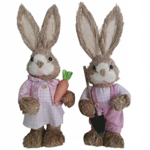 De Paja Conejito Decoraciones De Pascua Lindos Suministros De Decoración Navideña Para Mesa Junto A La Cama Moyic HA047023-02