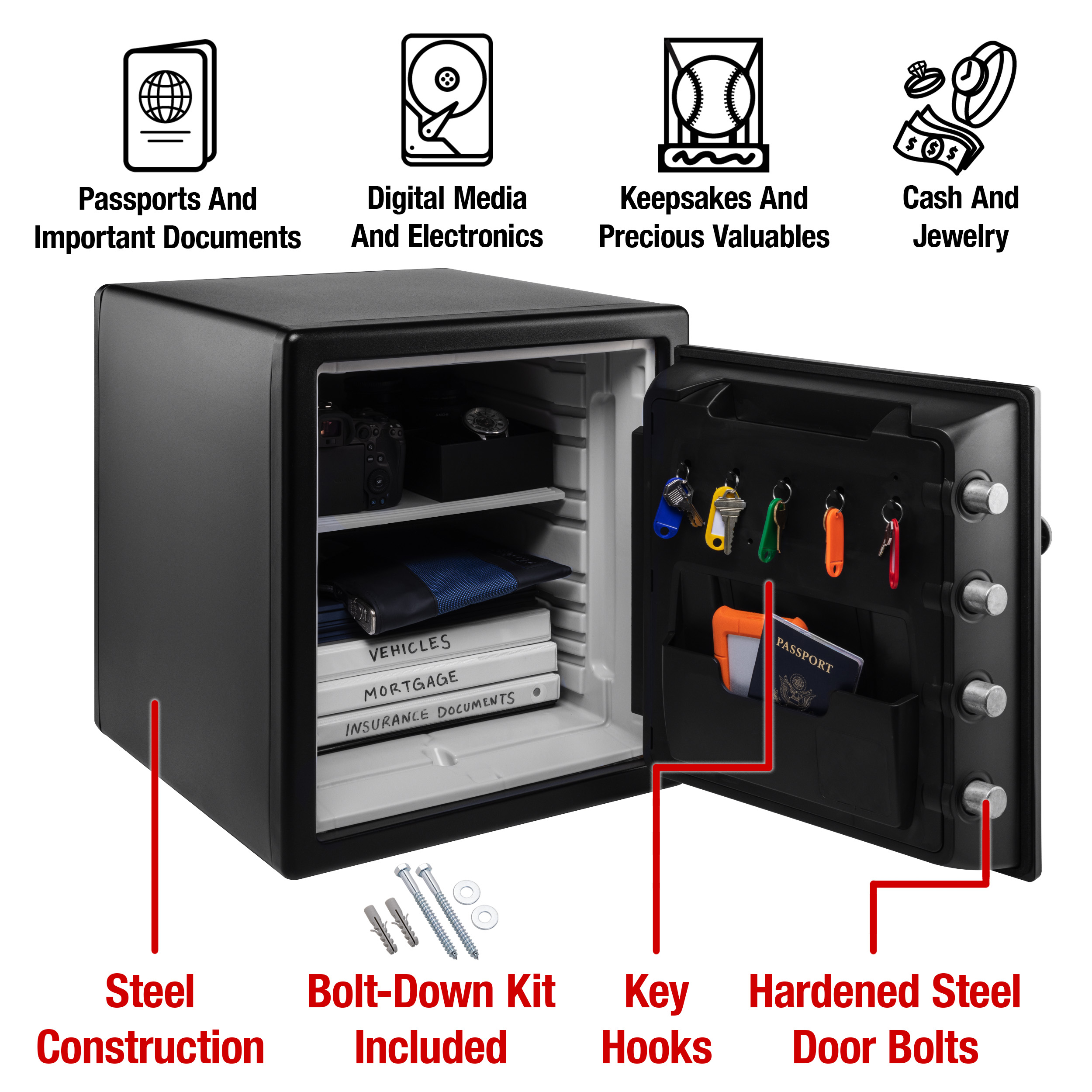 SentrySafe SFW123CS Fire-Resistant Safe and Waterproof Safe with Dial Combination Lock, 1.23 cu. ft. - image 3 of 7