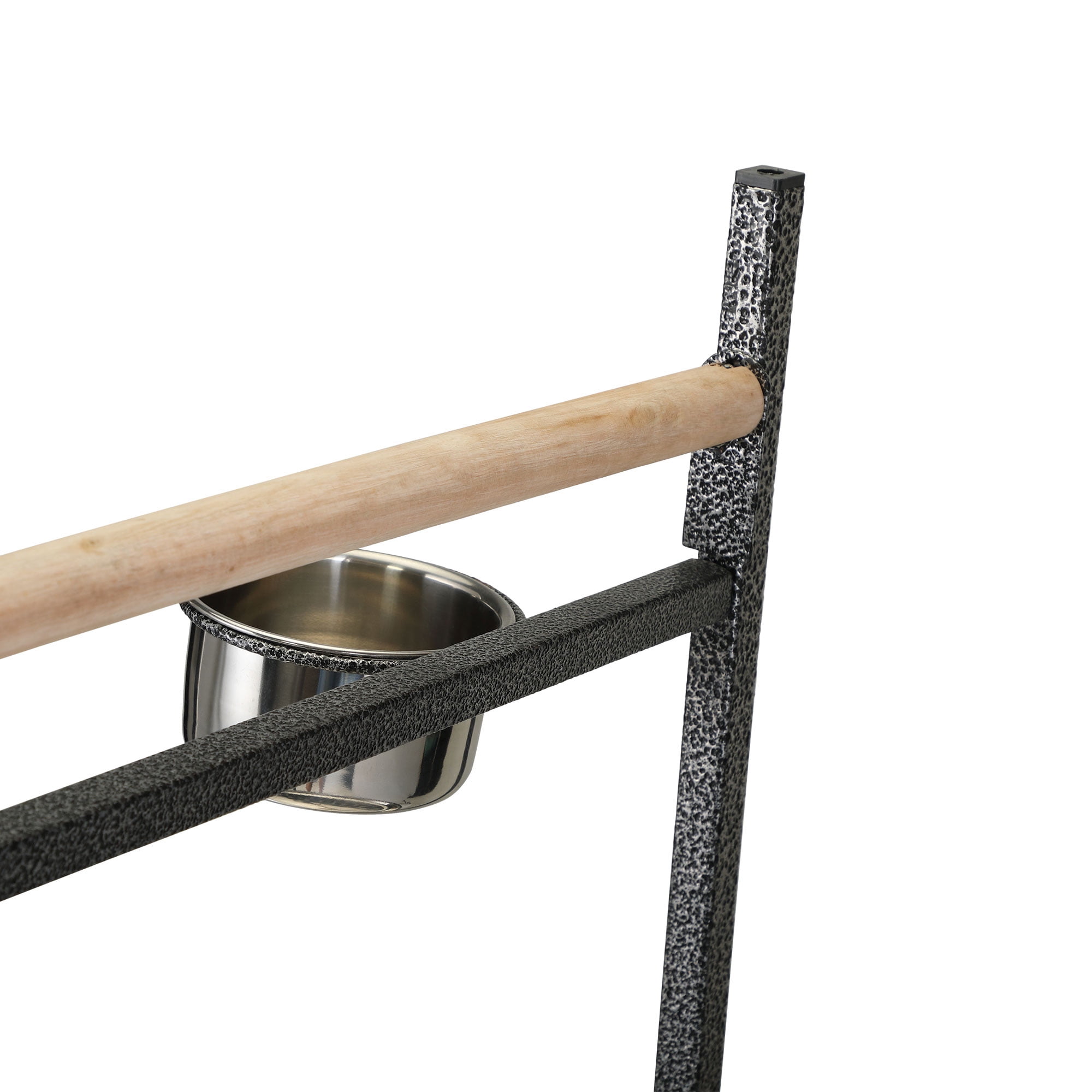 Pefilos 50" Large Parrot Wood Perch Playstand, Bird Play Stand with Bowls Rolling Wheel, Bird Play Stand, Black Pefilos 50" Large Parrot Wood Perch Playstand, Bird Play Stand with Bowls Rolling Wheel, Bird Play Stand, Black
