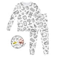 thumbnail image 2 of WEIYLL Ensemble Décontracté pour Filles Tout-Petits Ensemble Col Rond Manches Longues Pantalon Pyjama Diy Peint à la Main Blanc Rentrée des Classes Tenues d'Automne Taille 2-3 Ans, 2 of 4