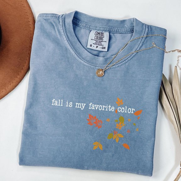 Fall TeeShirt Fall is My Favorite Color Trendy Autumn TShirt Thanksgiving Shirt Fall Leave