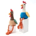 thumbnail image 7 of BESTSKY 2 in 1 Plush Chicken Dog Toy with Rubber Squeaker, Interactive Rope Legs for Small and Medium Dogs, Multicolor Tug and Fetch Chew Rooster Toy, 7 of 7