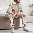 thumbnail image 7 of Naloa Cartoon Mushrooms Men’s Pajamas Set - Long Sleeve Button Down Sleep Shirt and Pajama Bottoms Sleepwear Set-XX-Large, 7 of 7