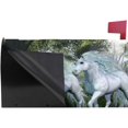 thumbnail image 3 of Coolnut Mailbox Cover Beautiful White Unicorns Post Mail Box Cover Magnetic Mail Wraps Cover Standard Size 20.7" L x 18" W, 3 of 5