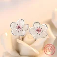 thumbnail image 2 of Pendientes de tuerca de flores personalizados para mujer, joyería de cristal de Plata de Ley 925, accesorios de boda, regalos de vacaciones, 2 of 2