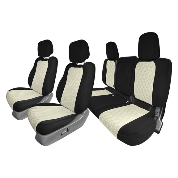 For 2022-2026 Nissan Frontier FH Group Custom Fit Neoprene Car Seat Covers Wateropoof - Beige Full Set