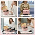 thumbnail image 6 of (2 pack) Makeup Bag for Women, Portable Cosmetic Bag, Large Capacity Travel Makeup Organizer, Cosmetic Brush Case Gifts for Girls with Handle (Pink), 6 of 7