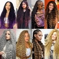thumbnail image 6 of 3 Pack 32 In Deep Wave Bundles Crochet Hair, Boho Hair for Braiding, Hair Extensions for Women, 6 of 6