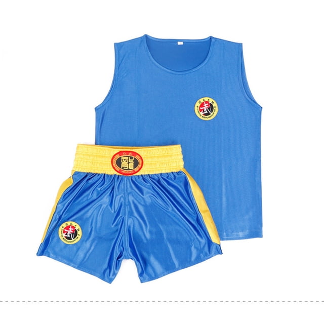 Ropa Sanda Artes Marciales Hombres y Mujeres Entrenamiento Traje de Boxeo Pantalones Cortos Niños Ropa Sanda Competición Adultos