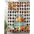 thumbnail image 2 of Fall Shower Curtain Pumpkin Harvest Shower Curtains for Bathroom Thanksgiving Decor, Waterproof Polyester Shower Curtain Set with Hooks, Standard Size 72" x 72" Maple Leaf Truck Black Plaid, 2 of 6