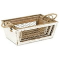 thumbnail image 3 of Contemporary Home Living Set of 3 Distressed Taper Storage Baskets with Wire Panels 12.5", 3 of 8
