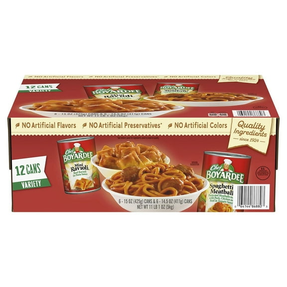 Chef Boyardee Variety Pack Spaghetti And Meatballs Mini Ravioli, 15 oz
