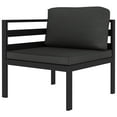 thumbnail image 3 of vidaXL 8 Piece Patio Lounge Set with Cushions Aluminum Anthracite, 3 of 7
