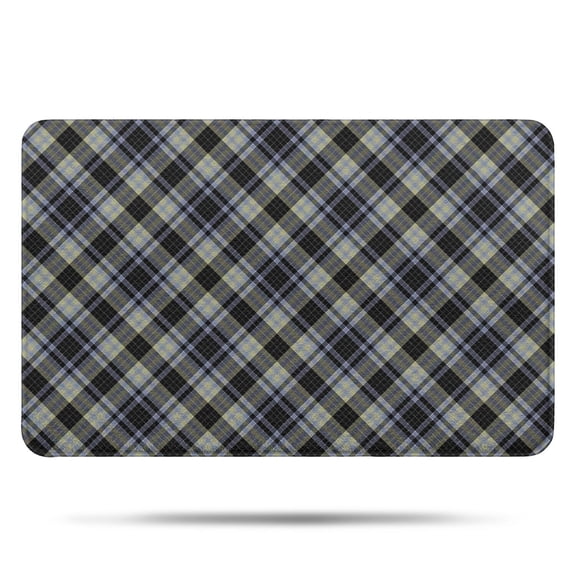Gray Black Checkered Pattern Bathroom Rugs Mat,Non Slip Microfiber Bathroom Rug,Rubber Backing,Soft Bathroom Mats for Bathroom Floor,Tub and Shower,17x27in(43x68cm)