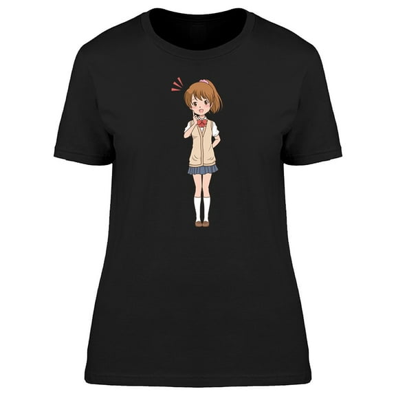Cute Girl Pose Cartoon Tee Women's -Image by Shutterstock